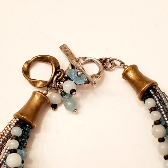 Multi-Strand Blue Bead & Gemstone Bracelet by SILPADA .925 toggle - Picture 7 of 8